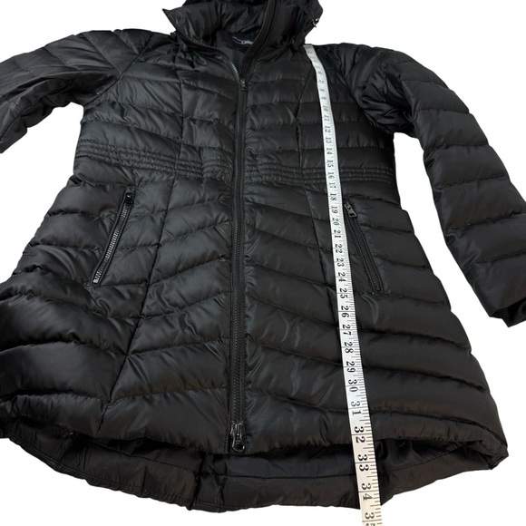 Lands End Coat Hooded Goose Down Long Parka Puffer Jacket M Black Winter Casual - Picture 11 of 13
